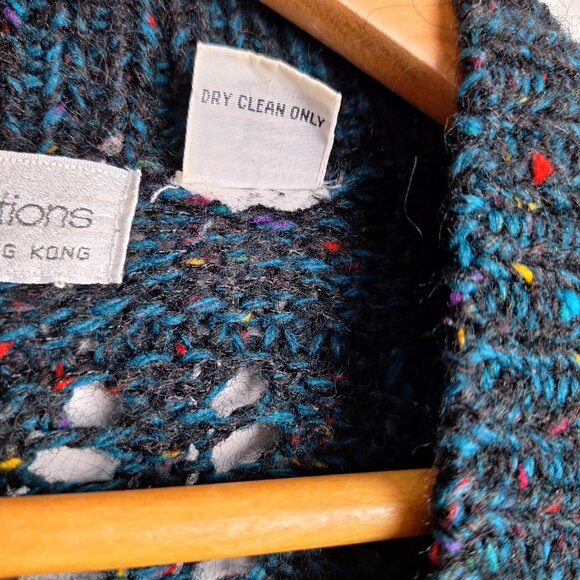 Vintage Mohair Tony Lambert Oversized Cardigan, Size L. Green Blue Color Specs - Picture 10 of 10